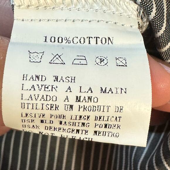 Grifflin Paris Black White Striped Embroidered Sleeve Tunic Dress Size Small - Picture 8 of 13